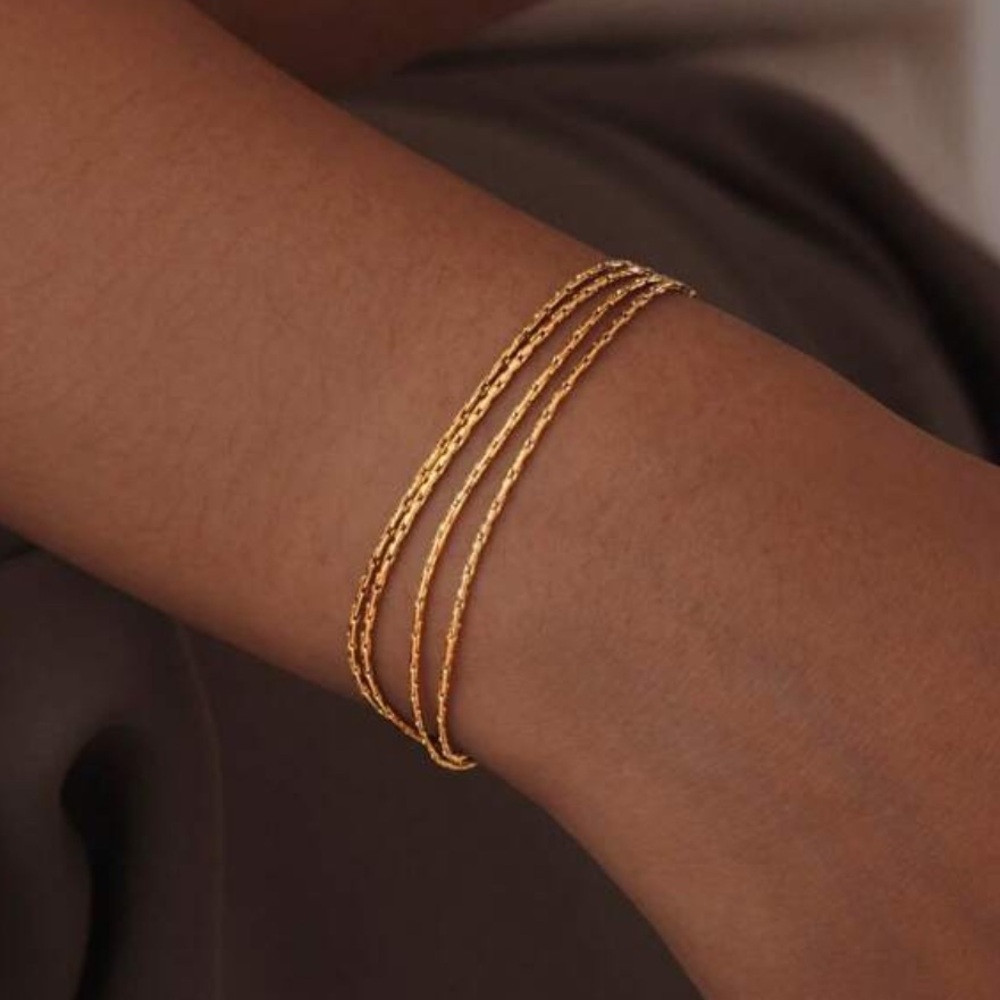 Gold plated stainless steel 4 chain bracelet